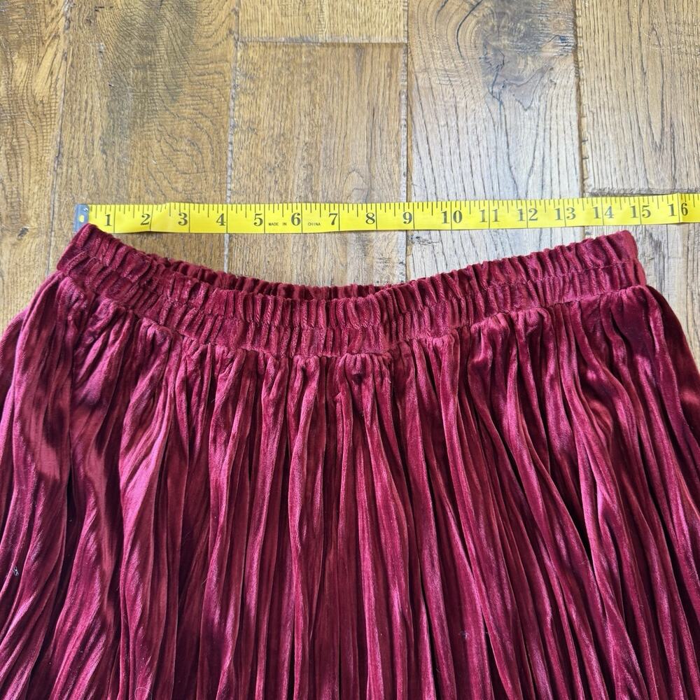 VINTAGE Victoria Morgan Womens Plus Sz 16 Burgundy Velour Blouse & Skirt Set - Picture 3 of 11